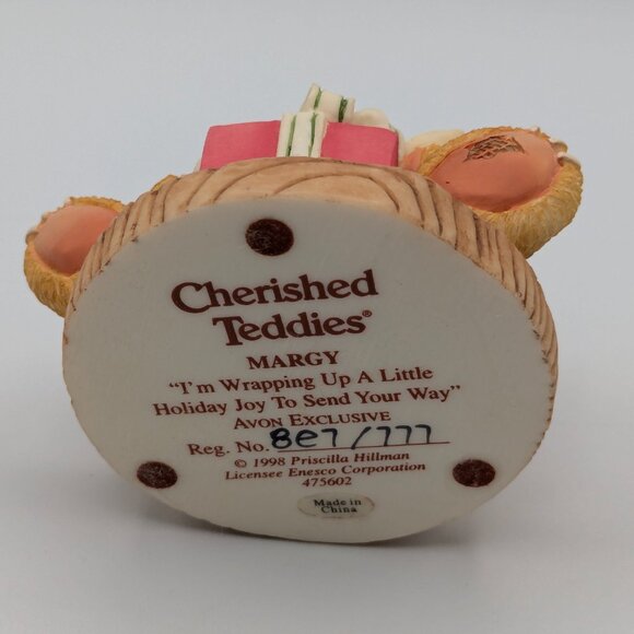 Cherished Teddies Margy "Wrapping Up A LIttle Holiday Joy" (475602) 1998 - Picture 6 of 9